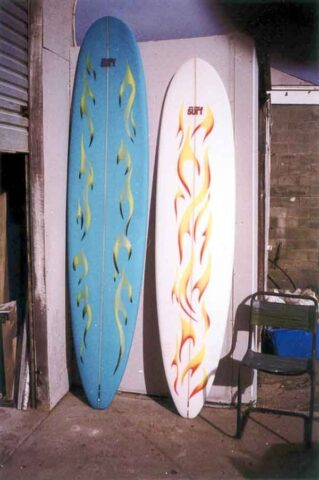 Kelp deck and flames.